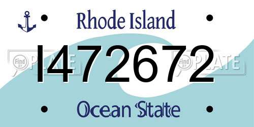 I472672 Rhode Island License Plate