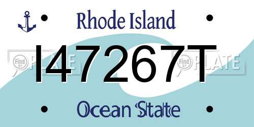 I47267T Rhode Island License Plate