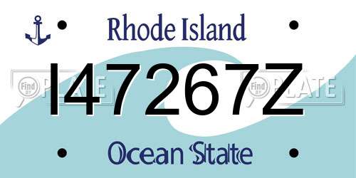 I47267Z Rhode Island License Plate