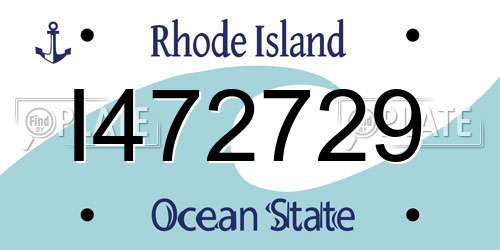 I472729 Rhode Island License Plate