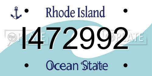 I472992 Rhode Island License Plate