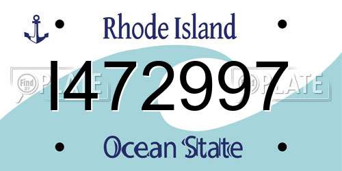 I472997 Rhode Island License Plate