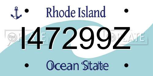 I47299Z Rhode Island License Plate