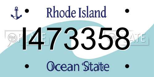 I473358 Rhode Island License Plate