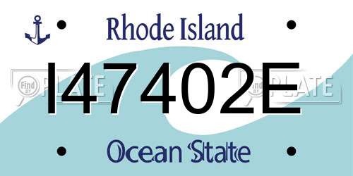 I47402E Rhode Island License Plate