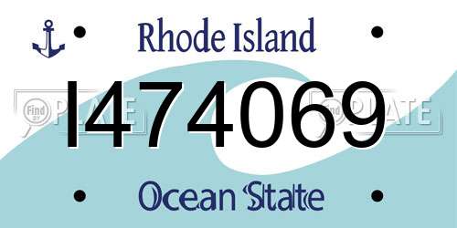 I474069 Rhode Island License Plate