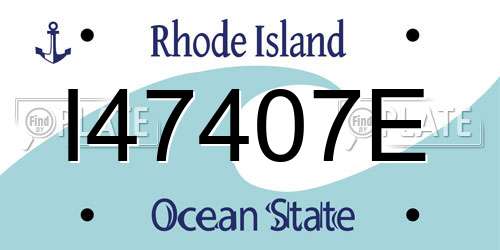 I47407E Rhode Island License Plate