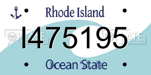 I475195 Rhode Island License Plate