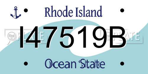 I47519B Rhode Island License Plate