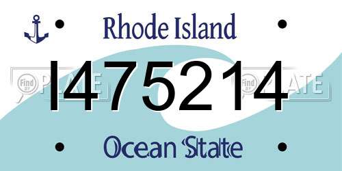 I475214 Rhode Island License Plate