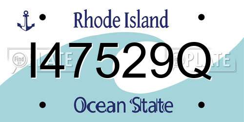 I47529Q Rhode Island License Plate