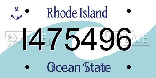I475496 Rhode Island License Plate