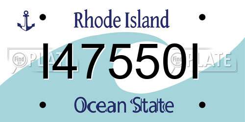 I47550I Rhode Island License Plate