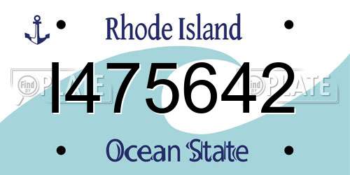I475642 Rhode Island License Plate