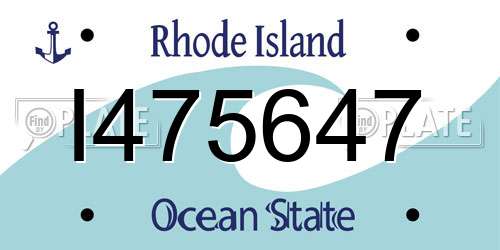 I475647 Rhode Island License Plate