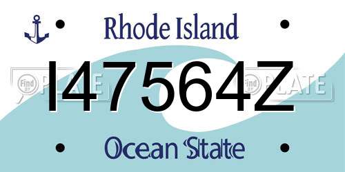 I47564Z Rhode Island License Plate