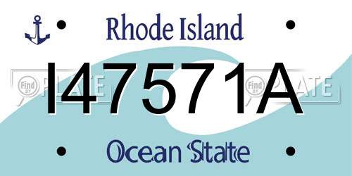I47571A Rhode Island License Plate