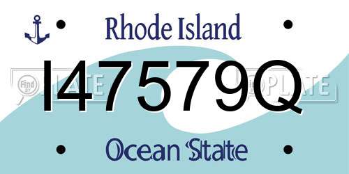 I47579Q Rhode Island License Plate