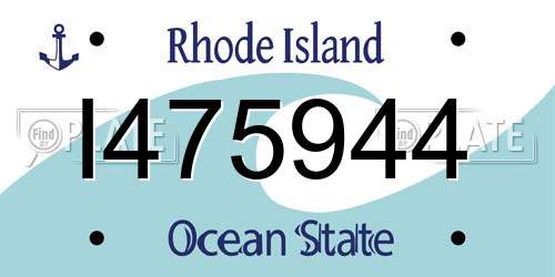 I475944 Rhode Island License Plate