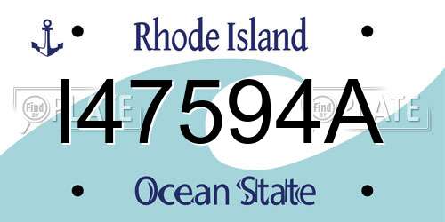 I47594A Rhode Island License Plate