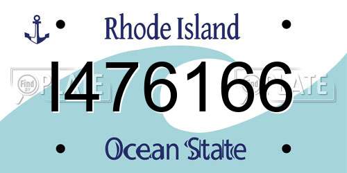 I476166 Rhode Island License Plate