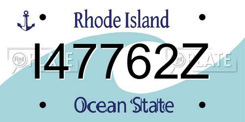 I47762Z Rhode Island License Plate