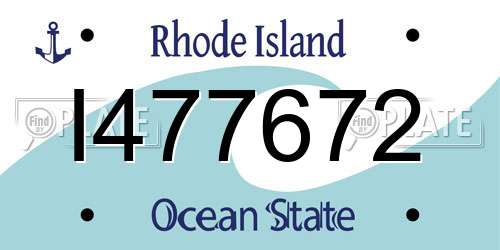 I477672 Rhode Island License Plate
