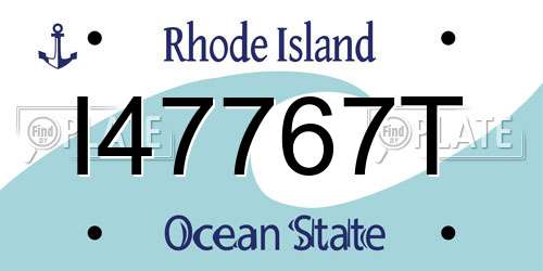 I47767T Rhode Island License Plate