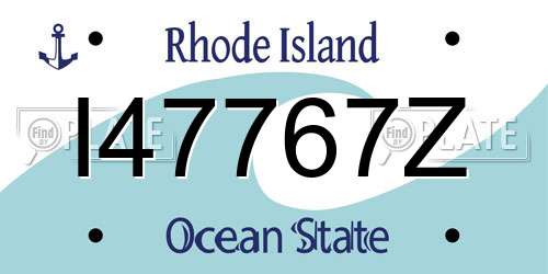 I47767Z Rhode Island License Plate
