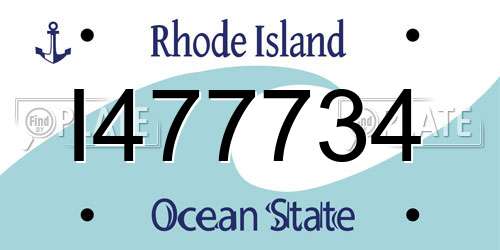 I477734 Rhode Island License Plate