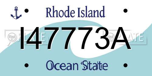 I47773A Rhode Island License Plate