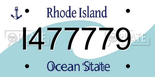 I477779 Rhode Island License Plate