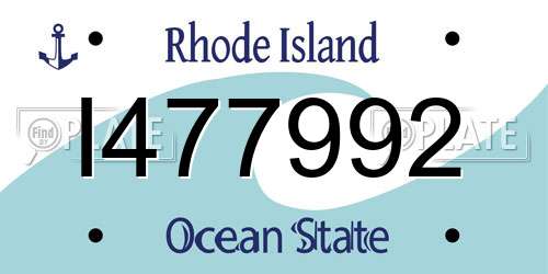I477992 Rhode Island License Plate