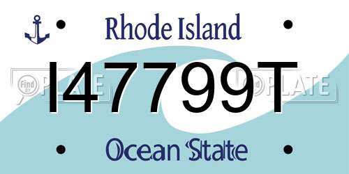 I47799T Rhode Island License Plate