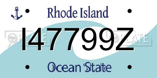 I47799Z Rhode Island License Plate