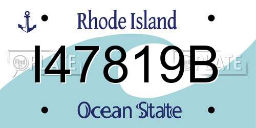 I47819B Rhode Island License Plate