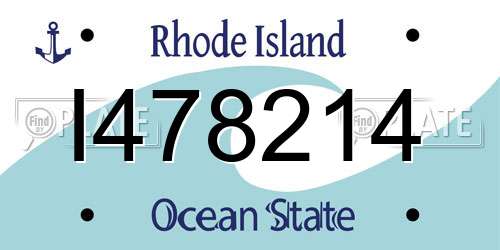 I478214 Rhode Island License Plate