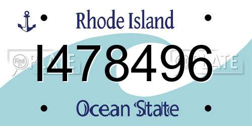 I478496 Rhode Island License Plate