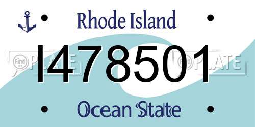 I478501 Rhode Island License Plate