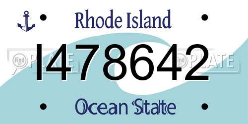 I478642 Rhode Island License Plate