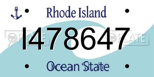 I478647 Rhode Island License Plate