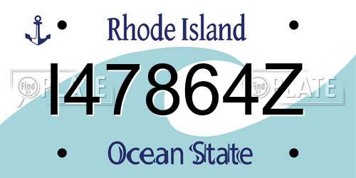 I47864Z Rhode Island License Plate