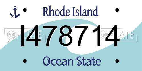 I478714 Rhode Island License Plate
