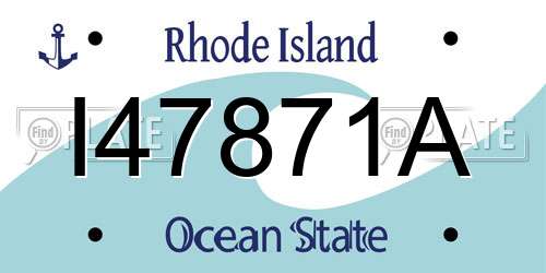I47871A Rhode Island License Plate