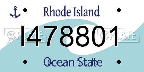 I478801 Rhode Island License Plate