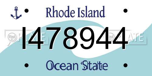 I478944 Rhode Island License Plate