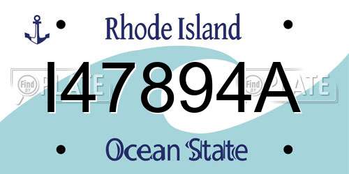 I47894A Rhode Island License Plate