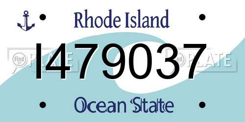 I479037 Rhode Island License Plate