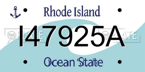 I47925A Rhode Island License Plate