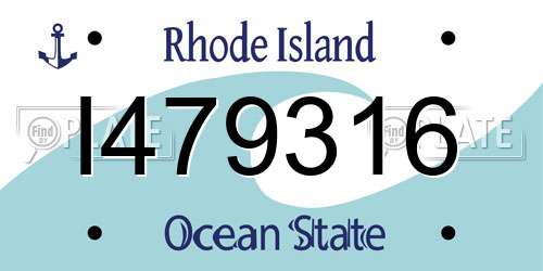 I479316 Rhode Island License Plate